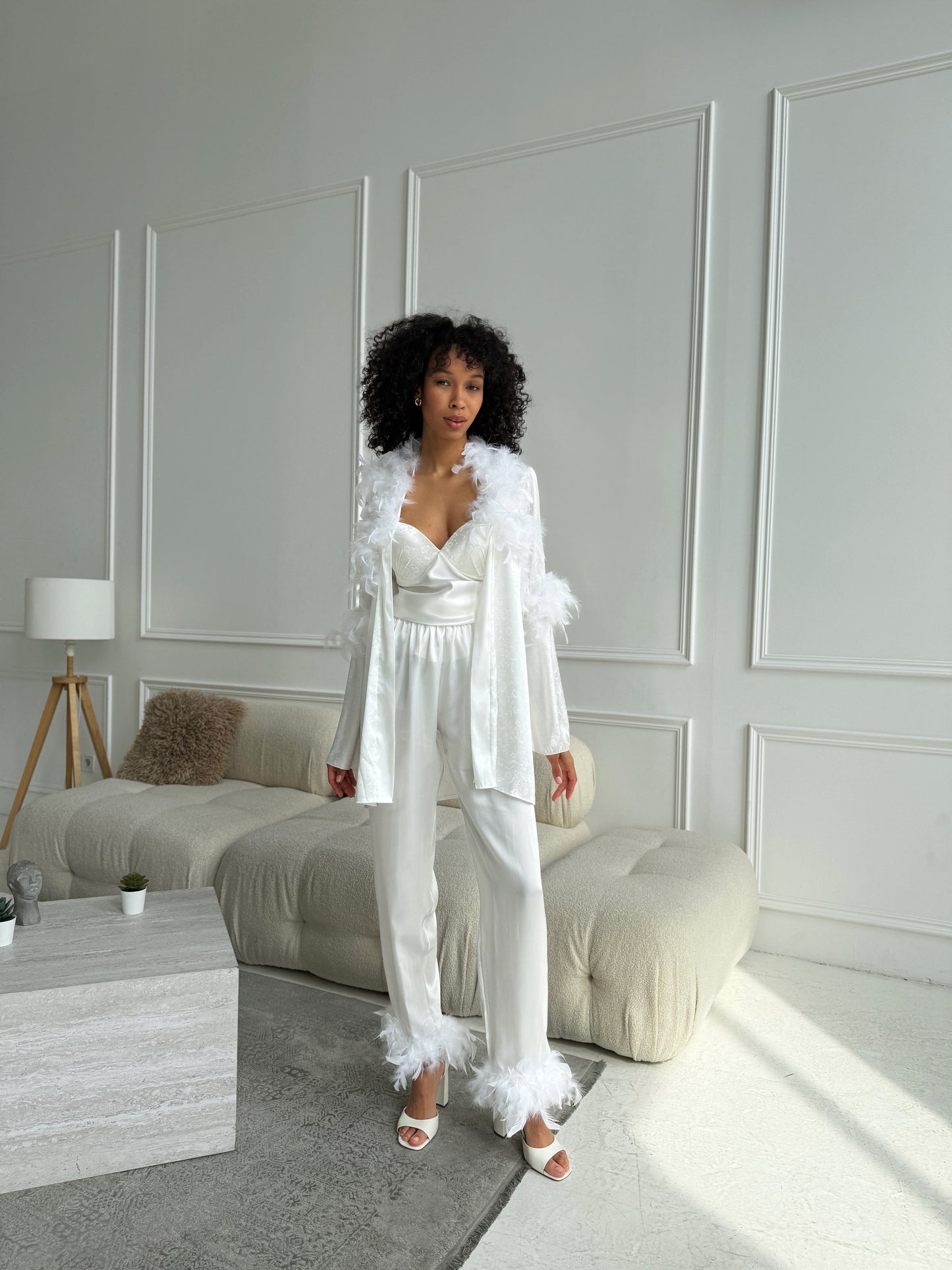 White Bridal Lounge Set