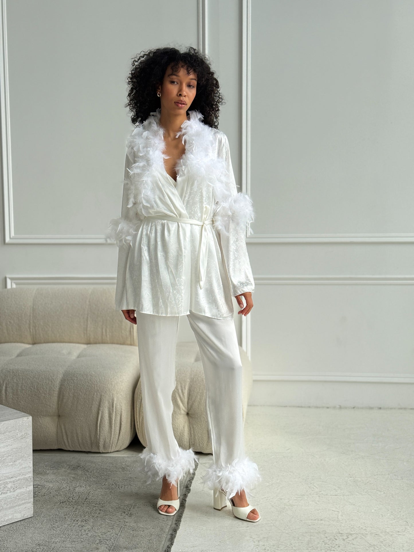 White Bridal Lounge Set