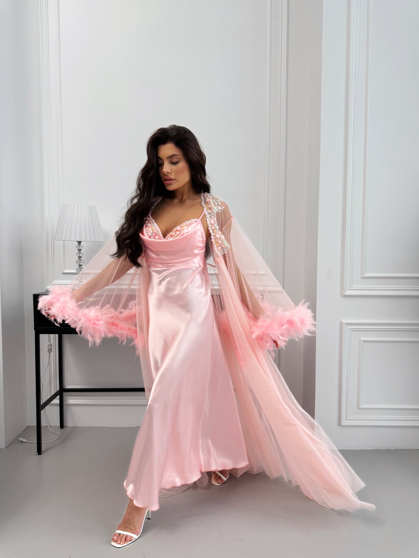 Peach Nightgown & Robe Set
