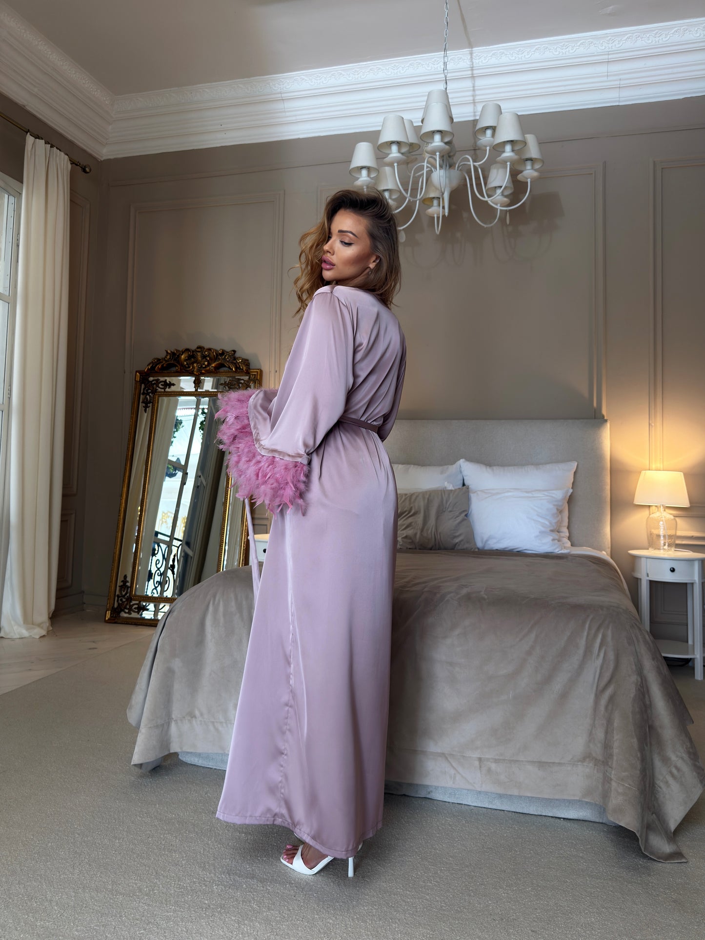 Rose Satin Loungewear Set