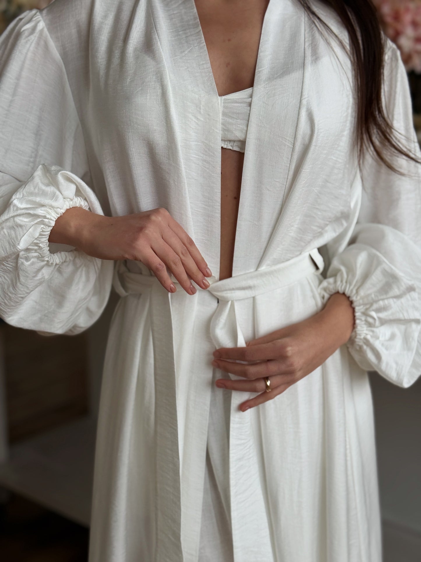 White Satin Lounge Set