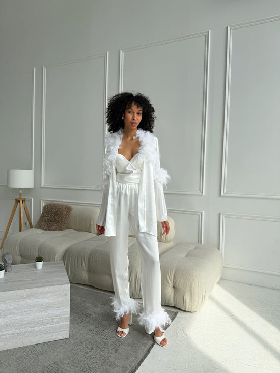 White Bridal Lounge Set