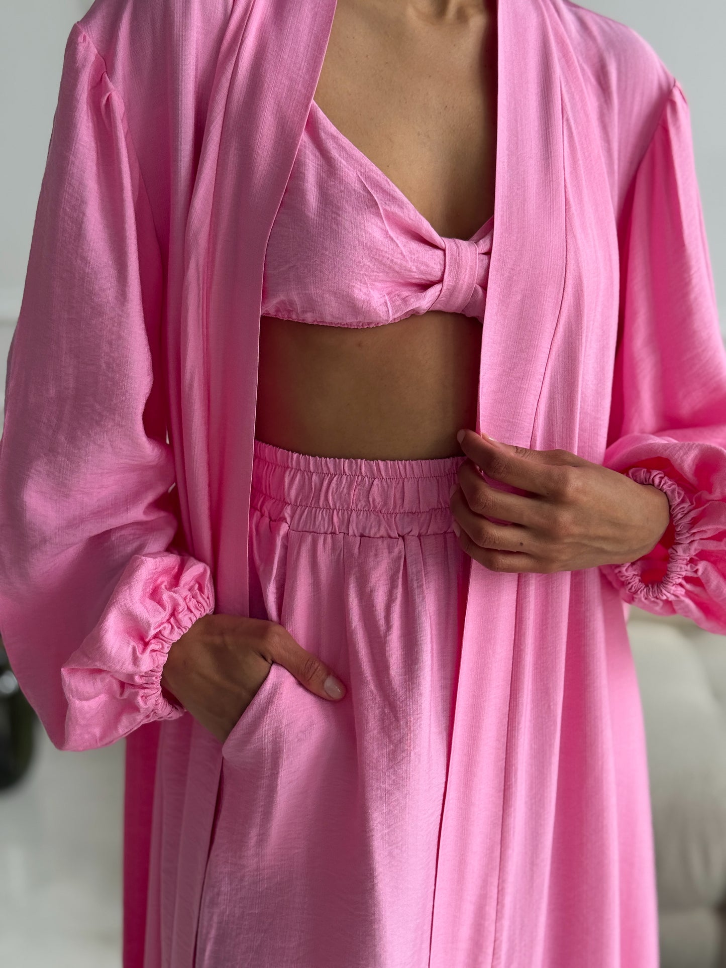 Rose Satin Lounge Set