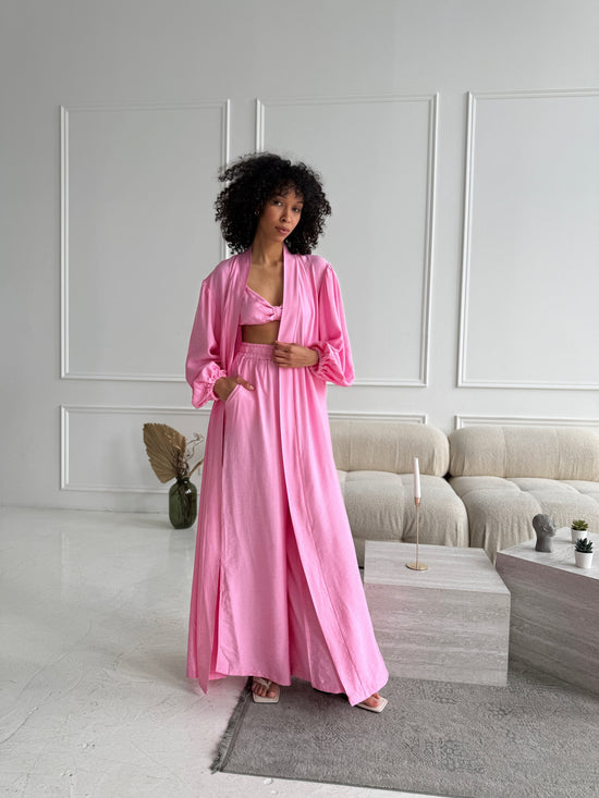 Rose Satin Lounge Set