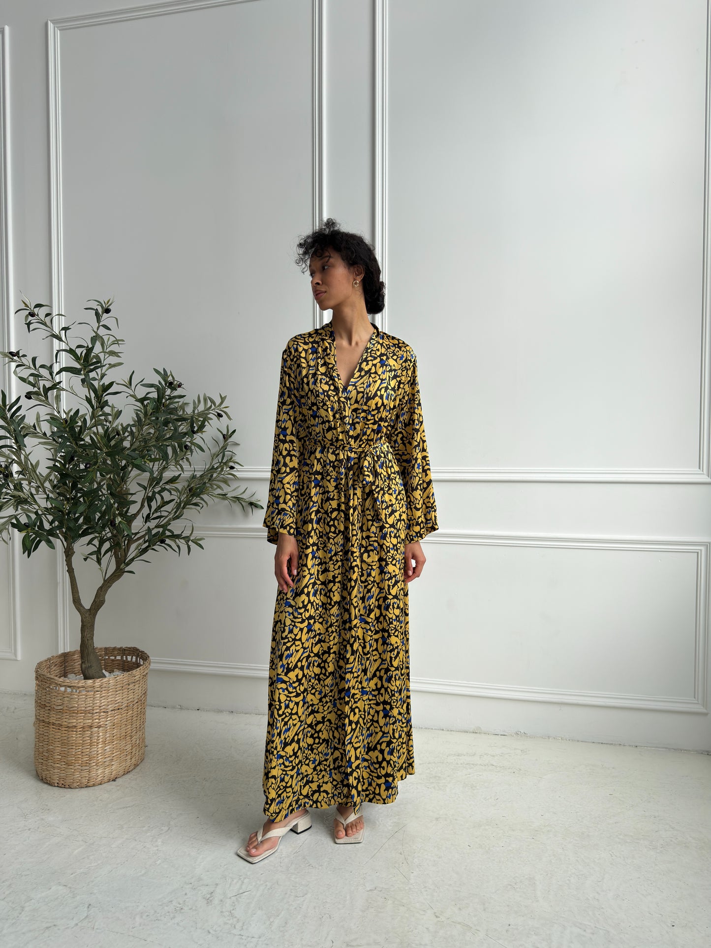 Golden Leopard Satin Set