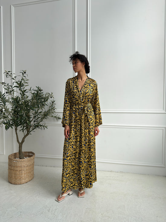 Golden Leopard Satin Set