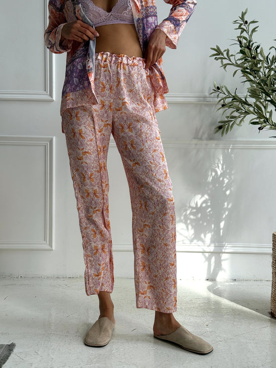 Geometric Satin Pajama Suit