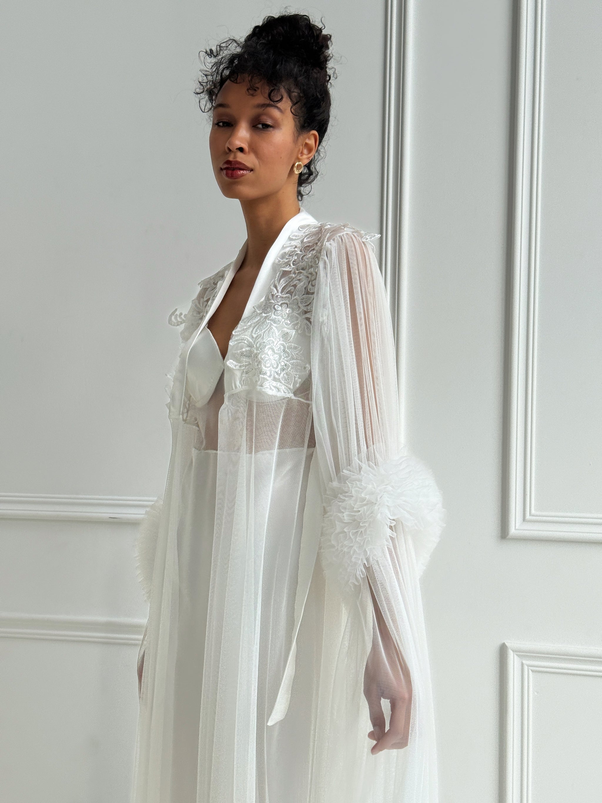 White Bridal Satin Gown