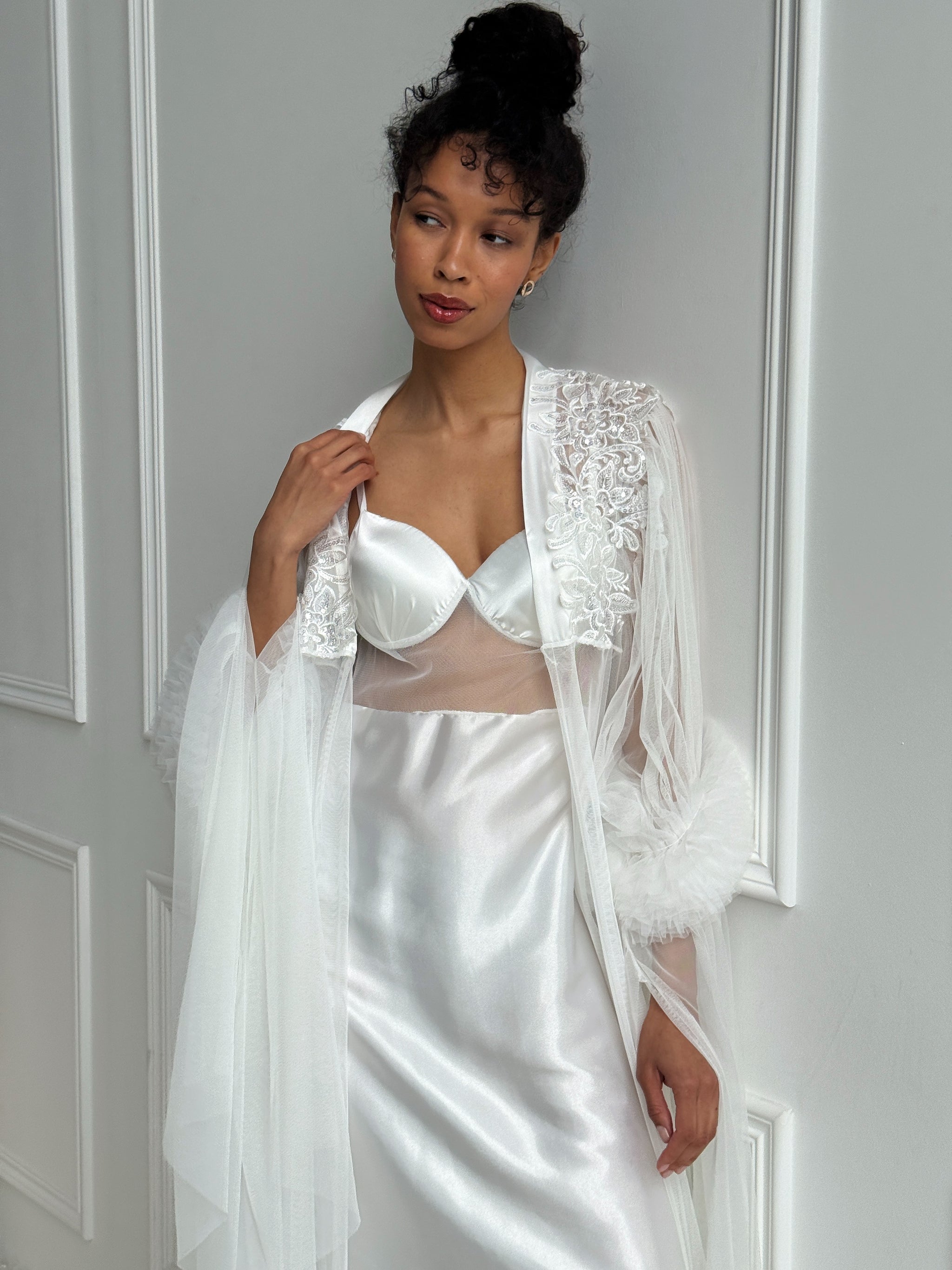 White Bridal Satin Gown
