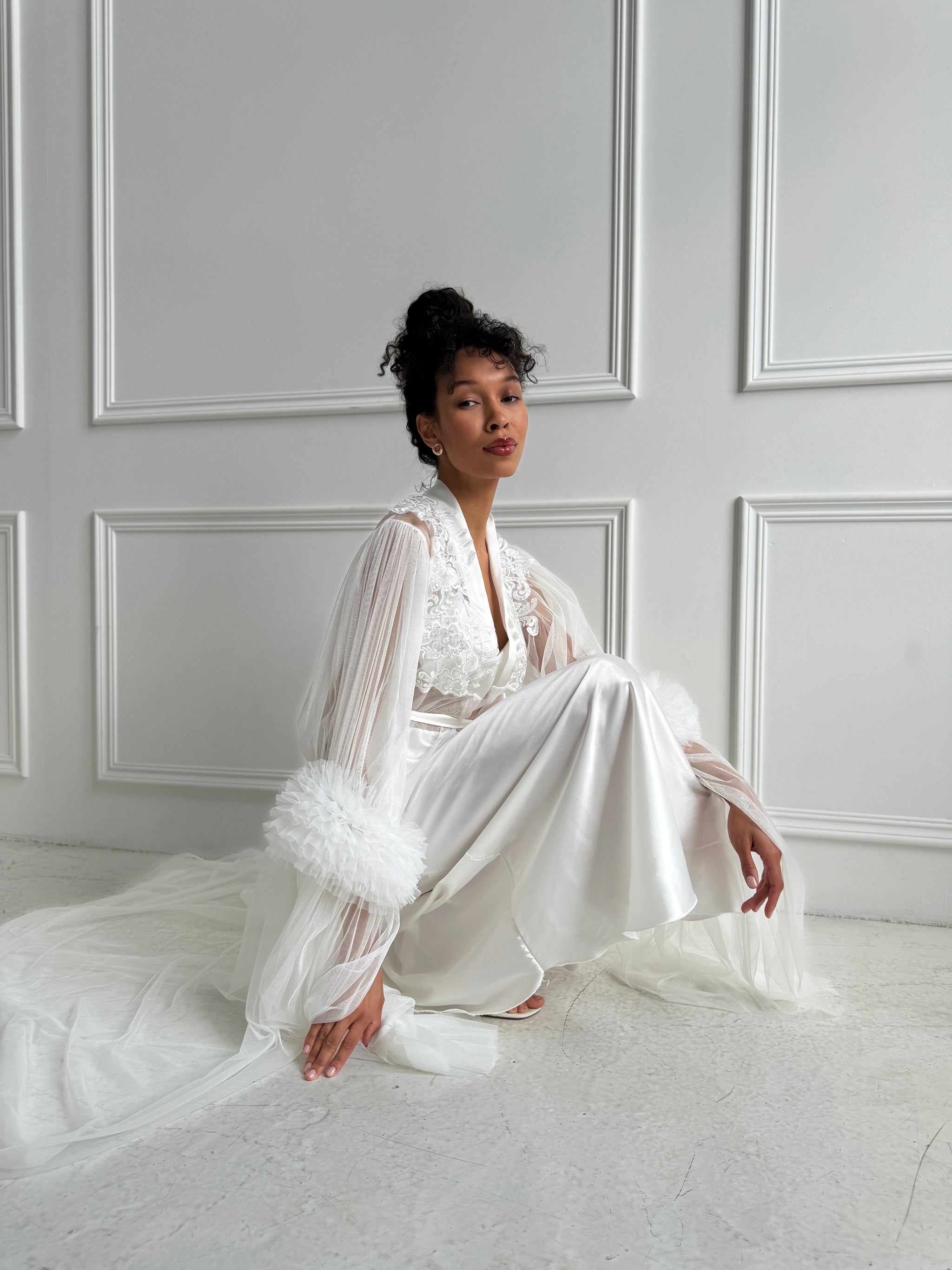 White Bridal Satin Gown