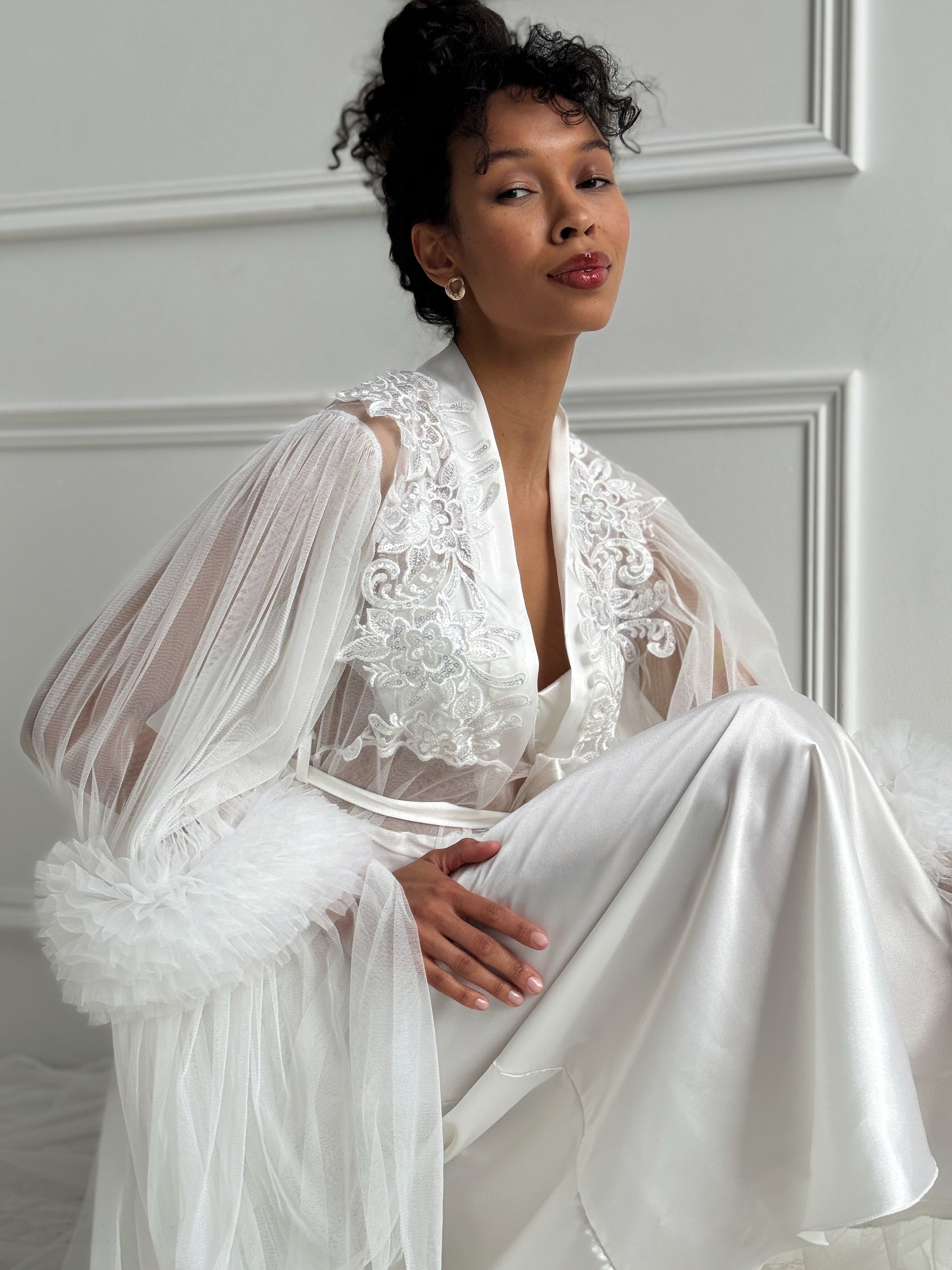 White Bridal Satin Gown