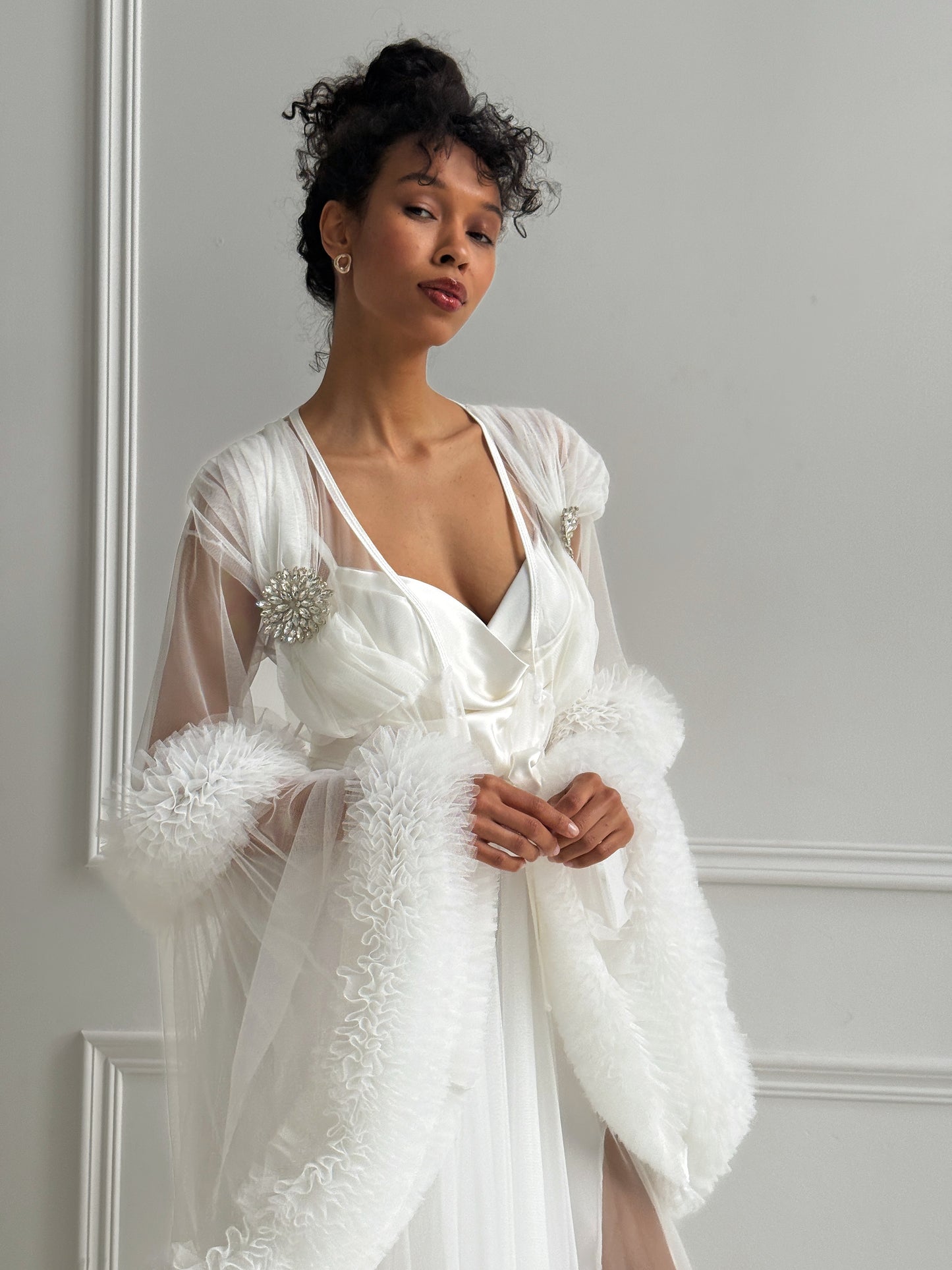 White Satin Bridal Gown