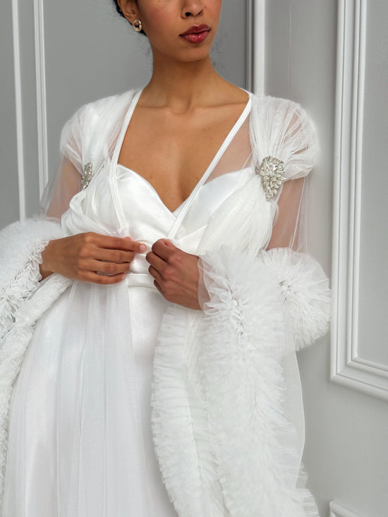 White Satin Bridal Gown