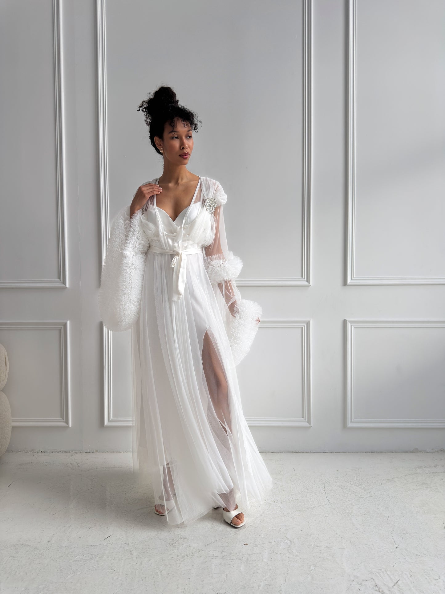 White Satin Bridal Gown