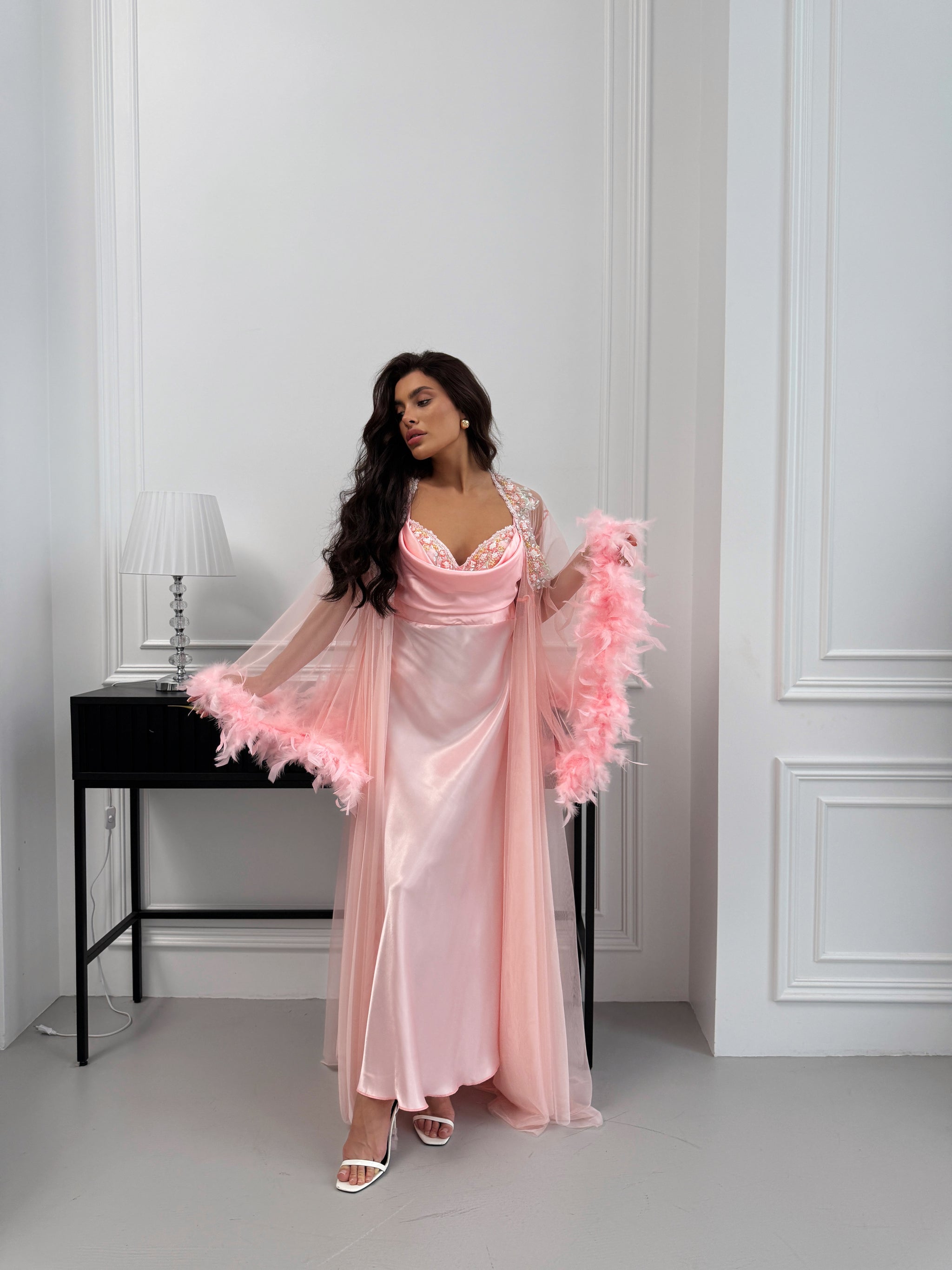 Peach Nightgown & Robe Set