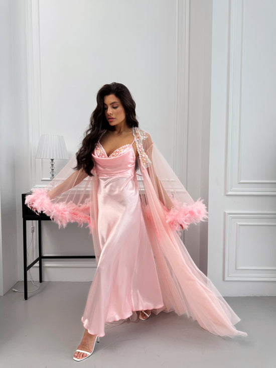 Peach Nightgown & Robe Set