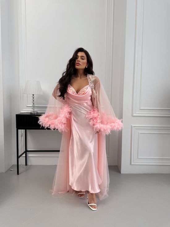 Peach Nightgown & Robe Set
