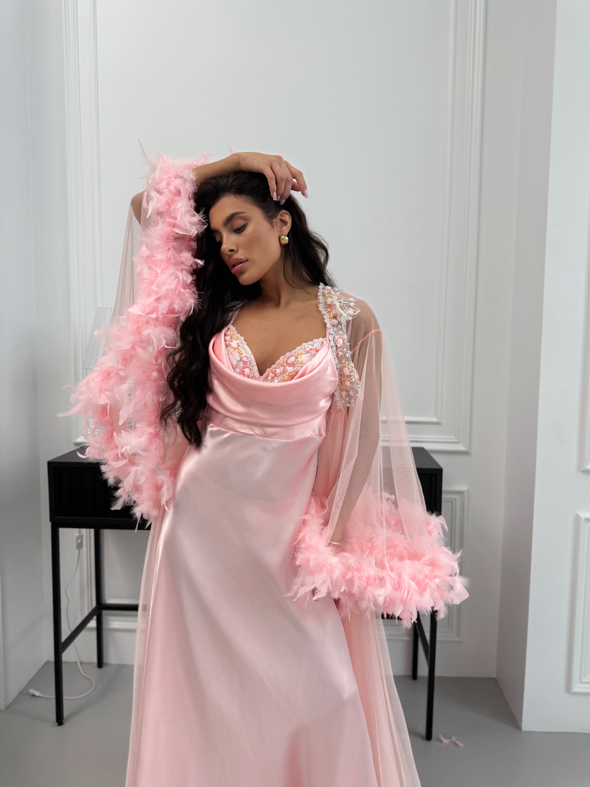 Peach Nightgown & Robe Set