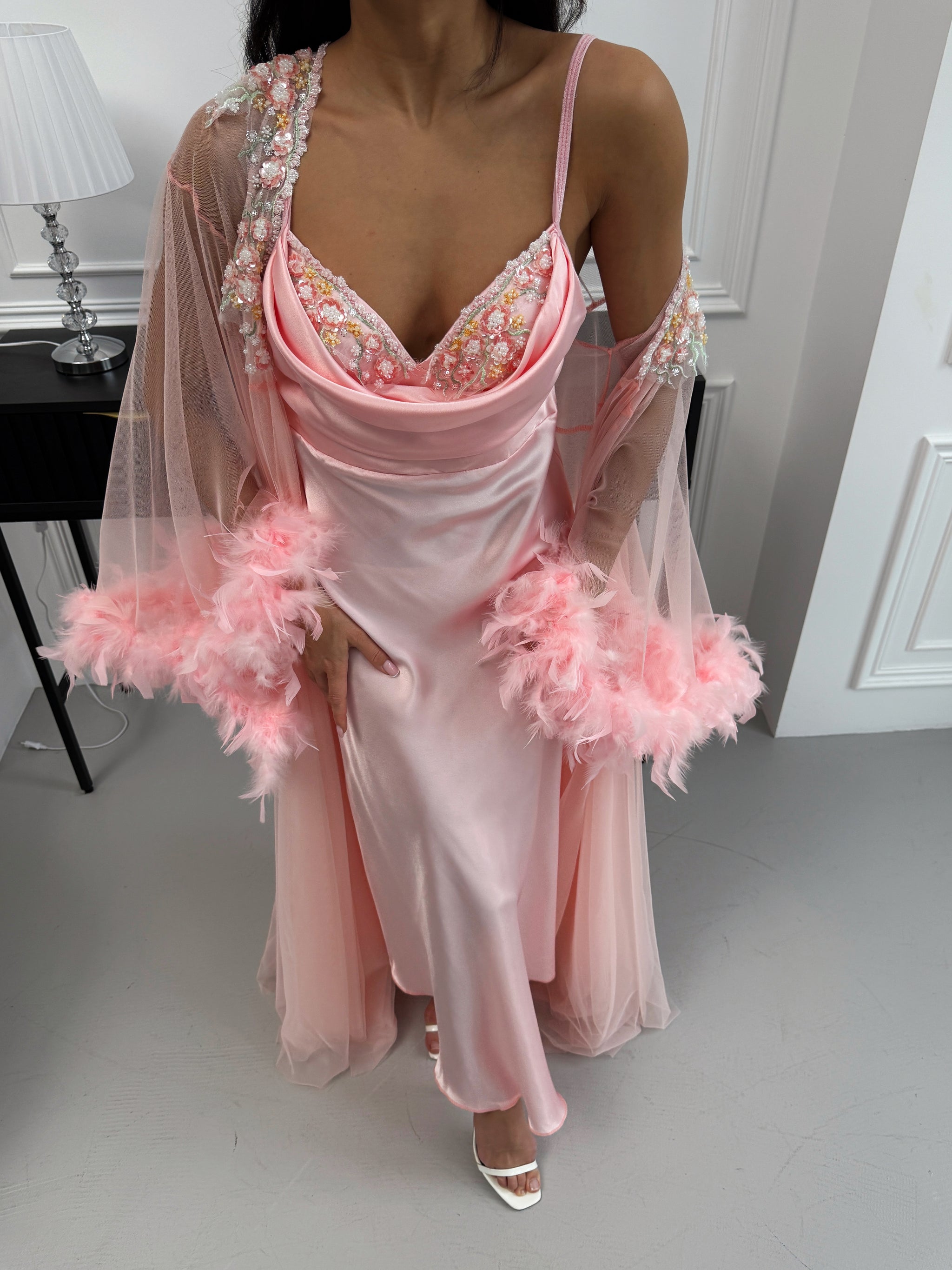 Peach Nightgown & Robe Set