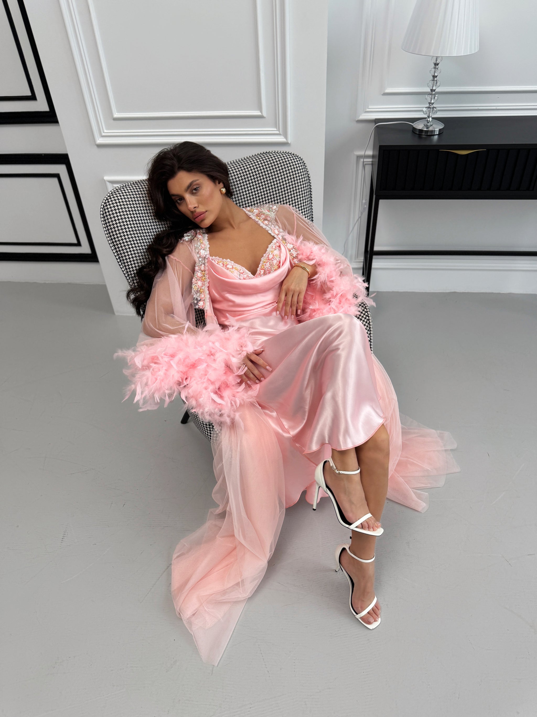 Peach Nightgown & Robe Set