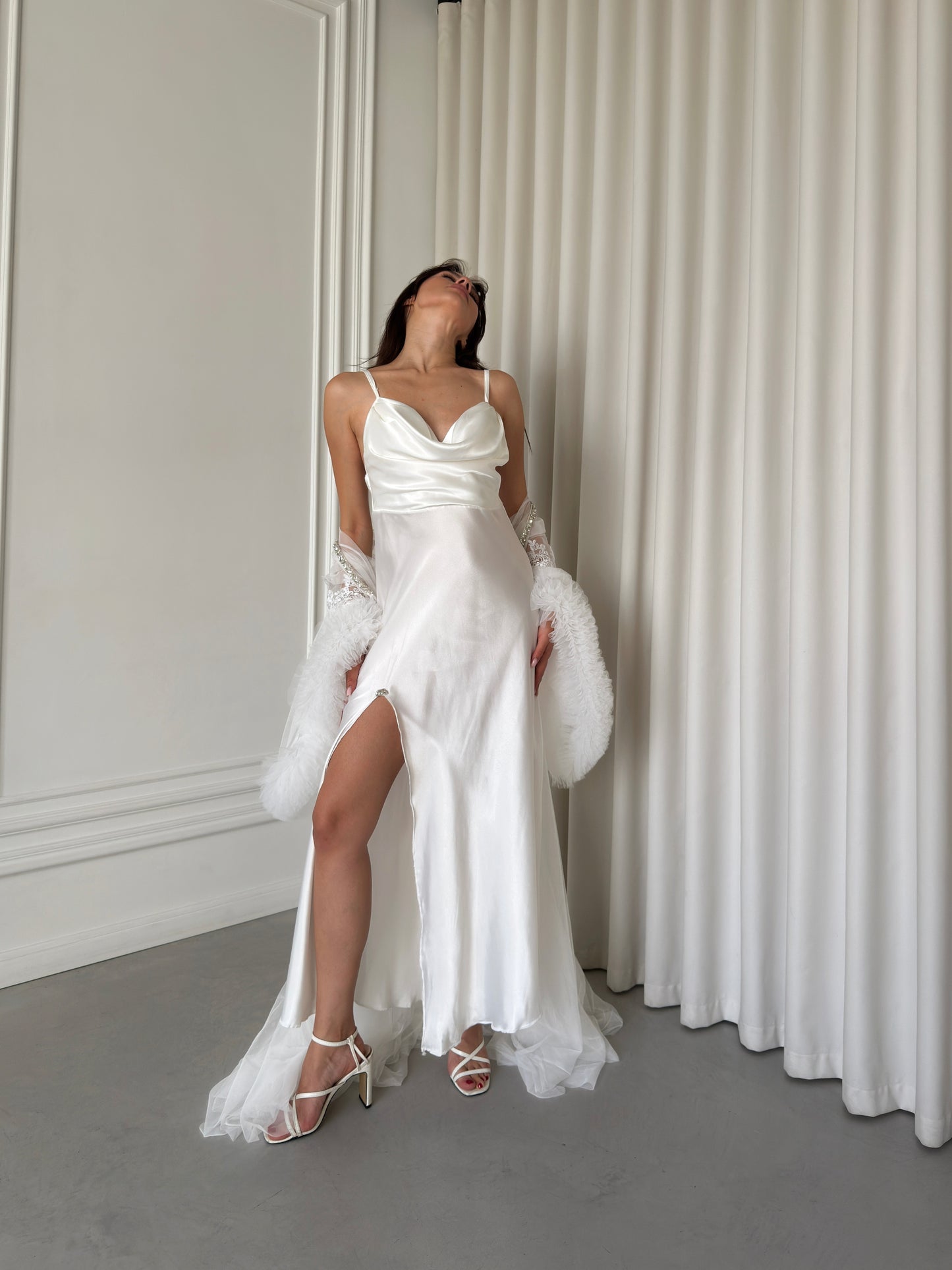 White Bridal Robe & Nightgown Set