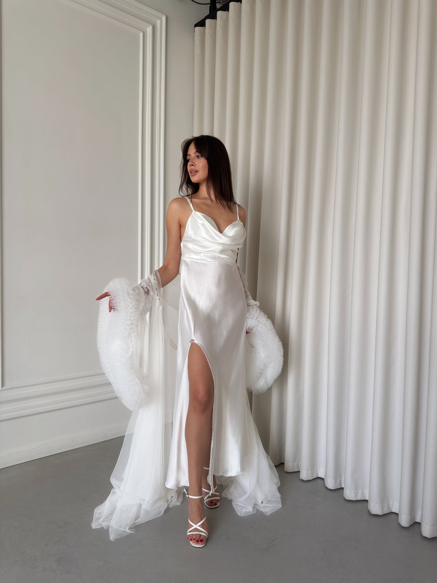 White Bridal Robe & Nightgown Set