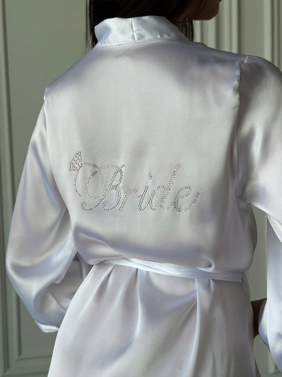 White Satin Bridal Robe