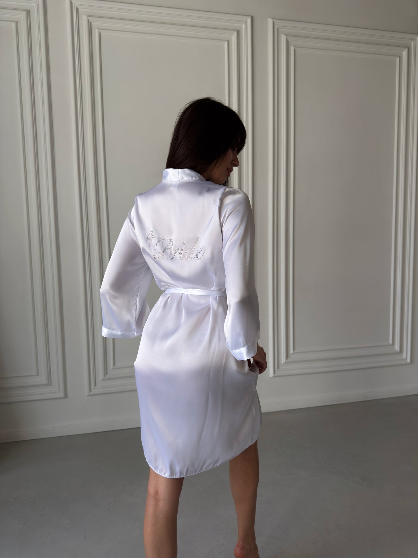 White Satin Bridal Robe