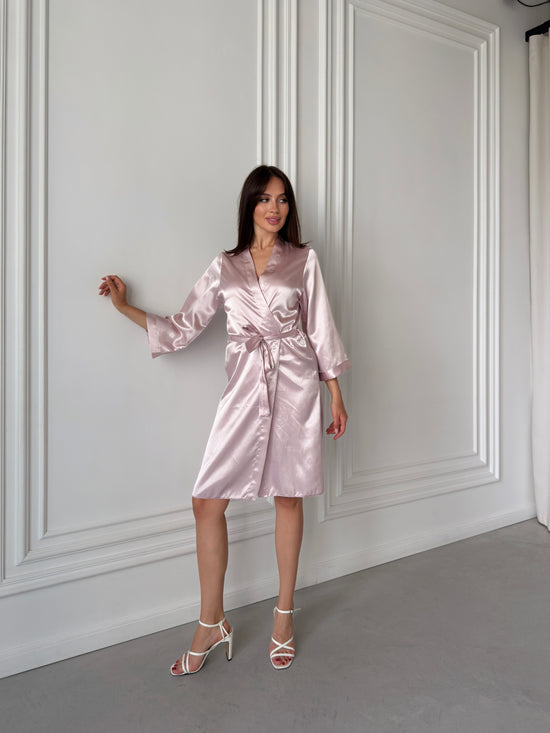 Beige Satin Robe