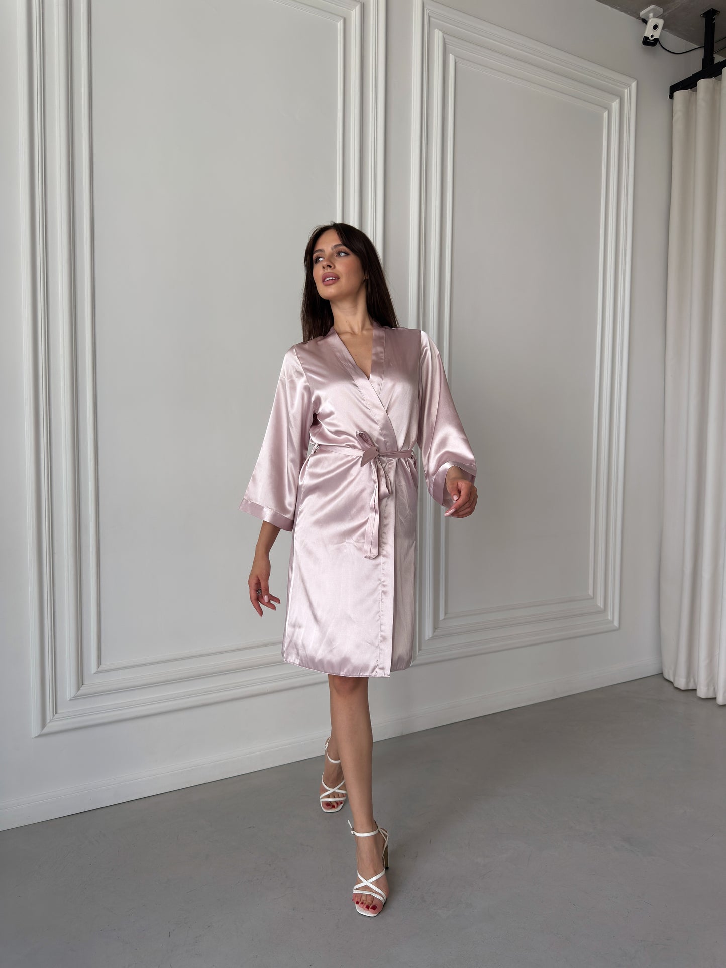 Beige Satin Robe