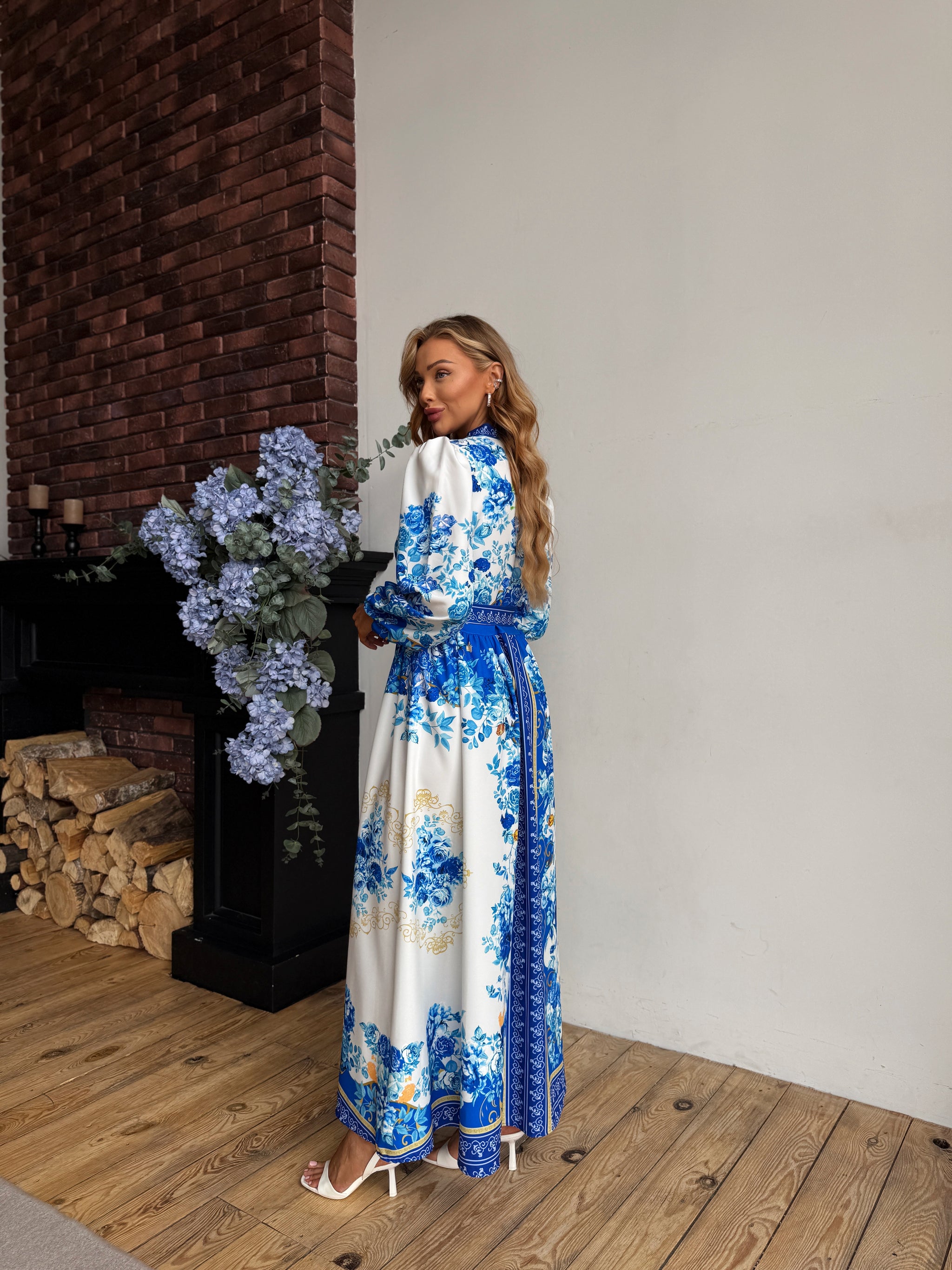 Elegant Blue Pattern Dress