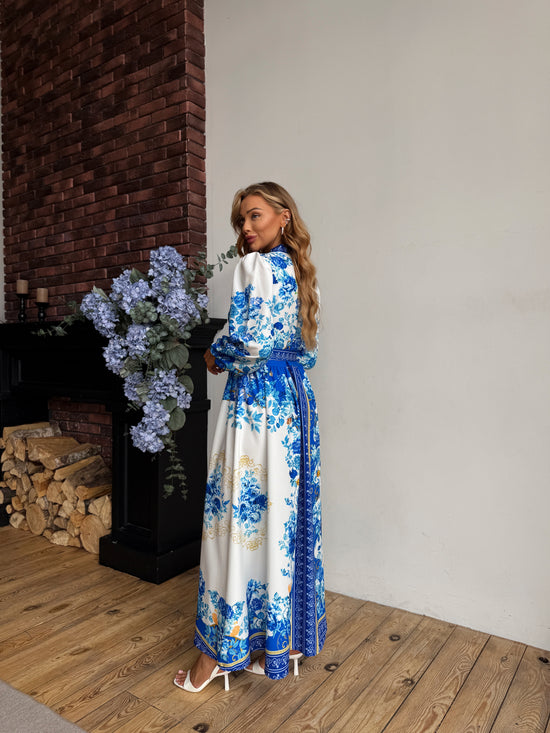 Elegant Blue Pattern Dress