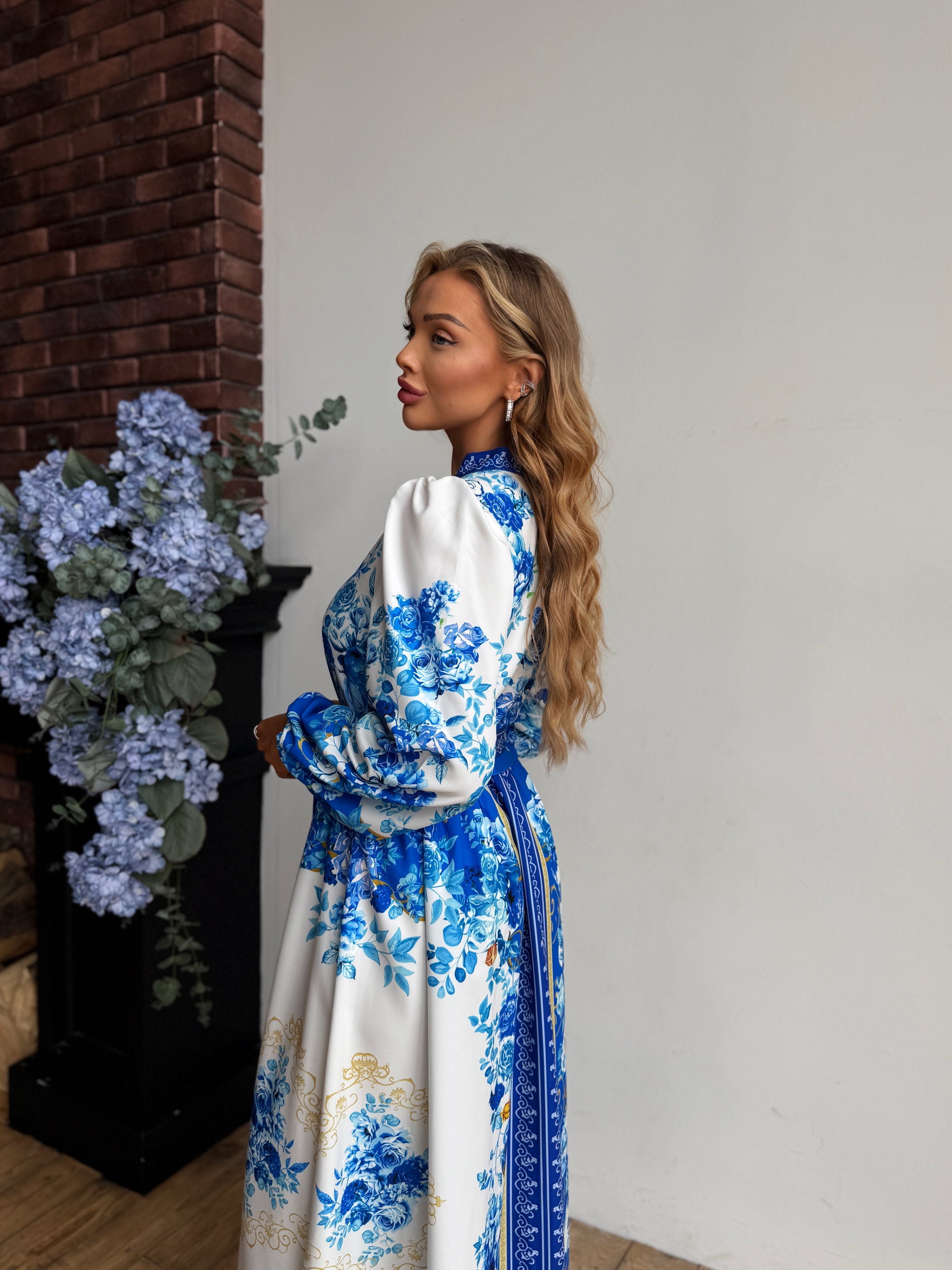 Elegant Blue Pattern Dress