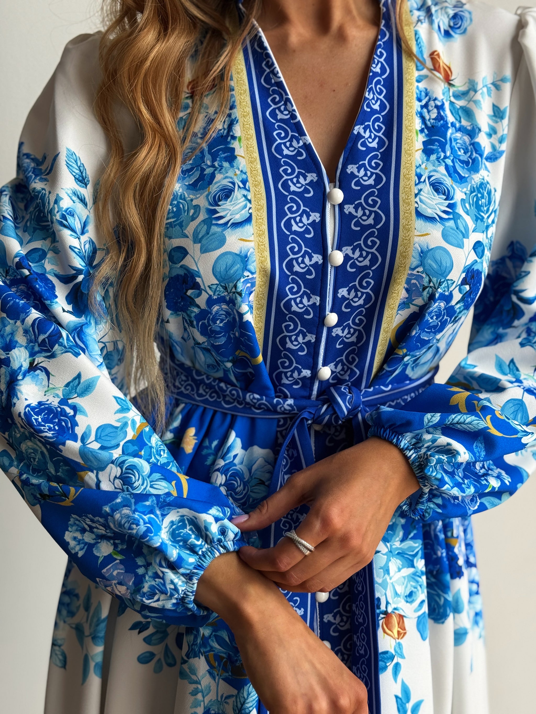 Elegant Blue Pattern Dress