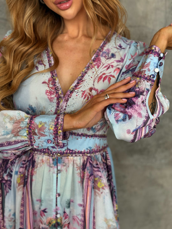 Blue Patterned Dress