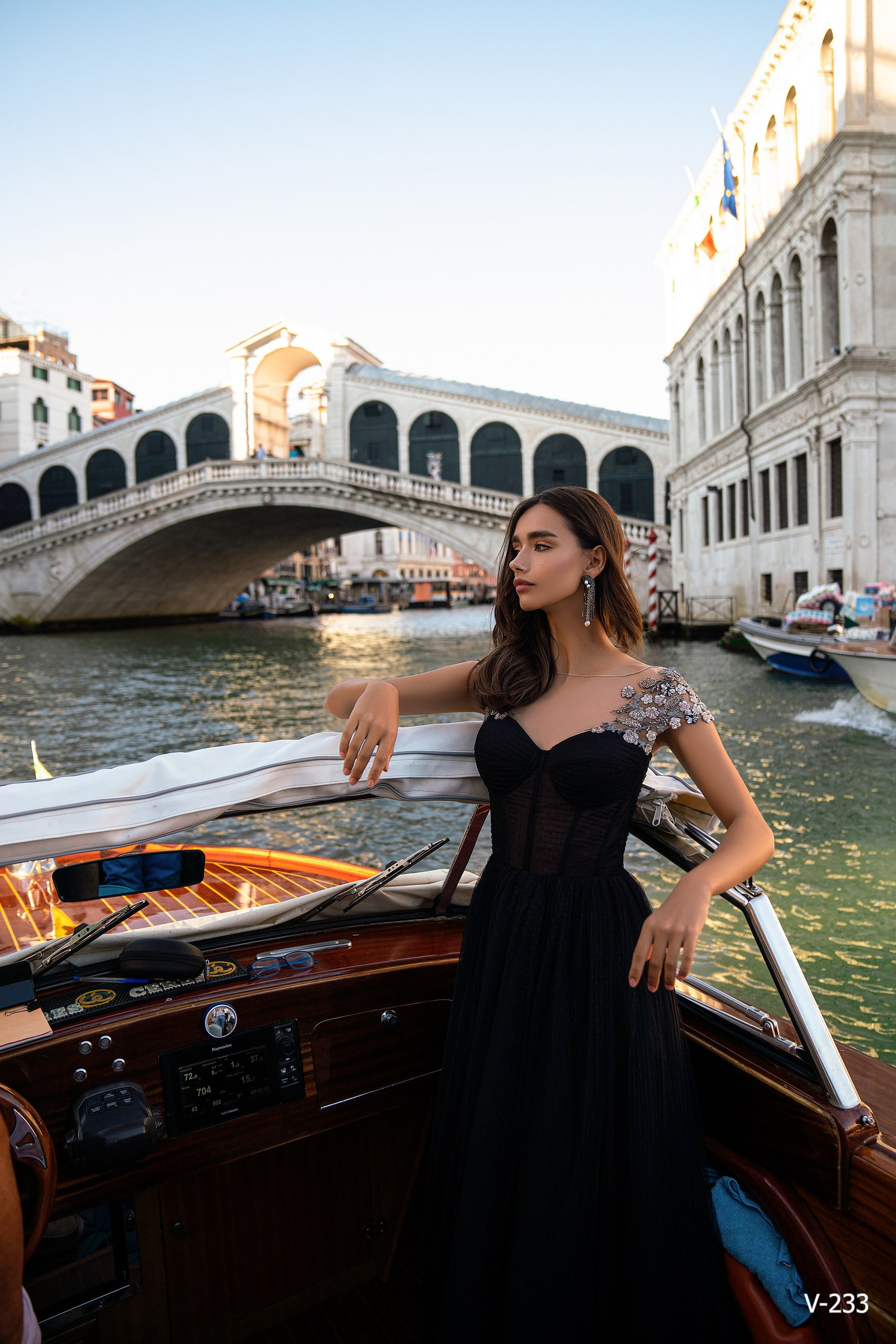 Black Tulle Evening Dress