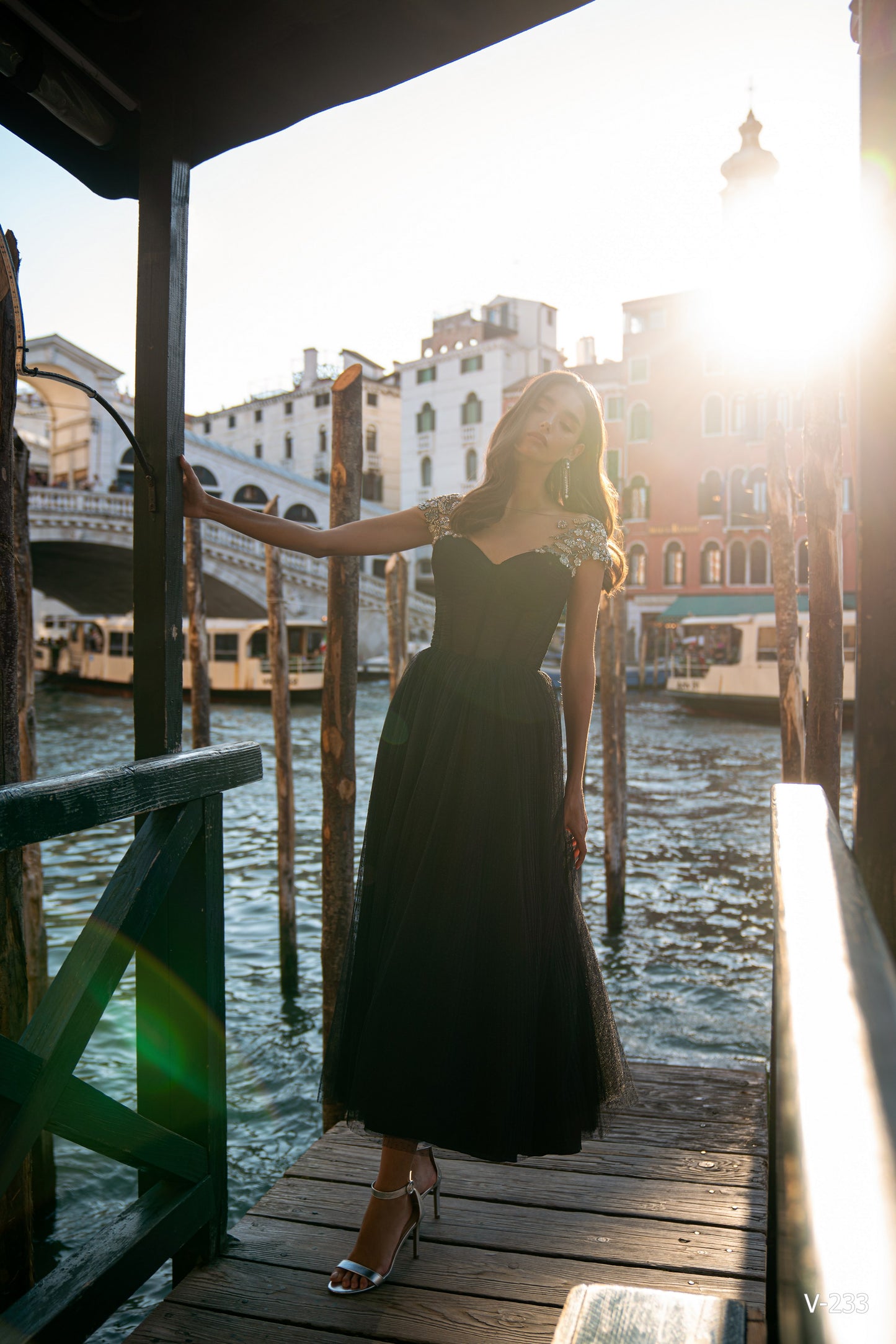 Black Tulle Evening Dress