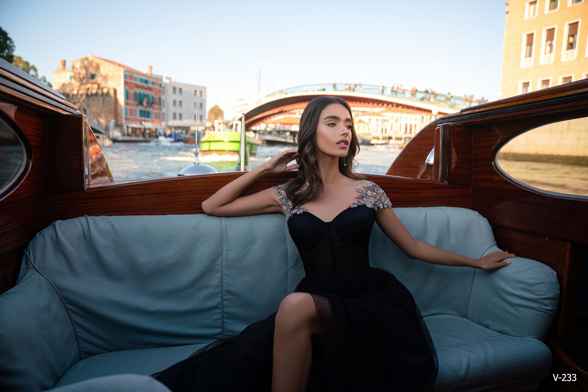Black Tulle Evening Dress