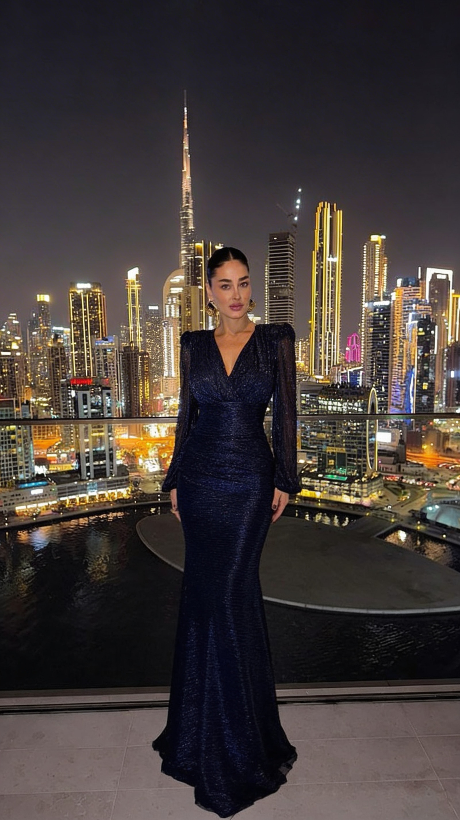 Navy Sparkle Evening Gown